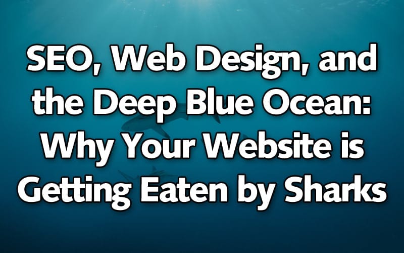 SEO text ocean with sharks