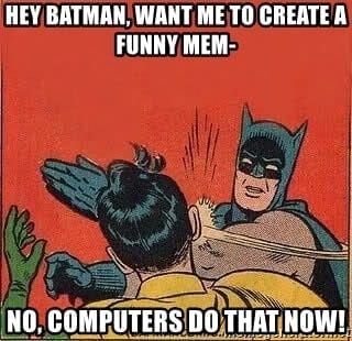 Batman slapping Robin