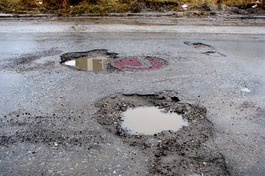 potholes filled with drones